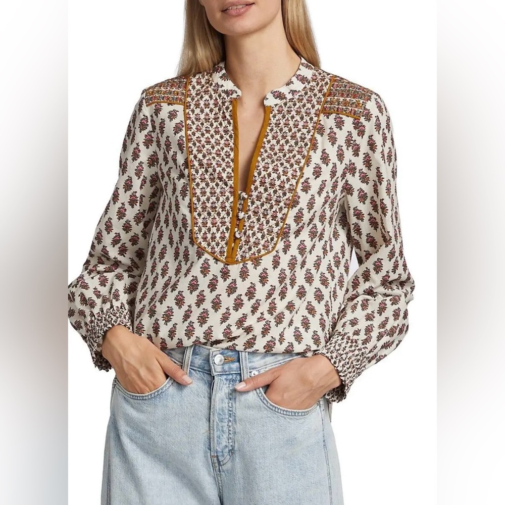 Veronica Beard Alivia Boho-Floral Top